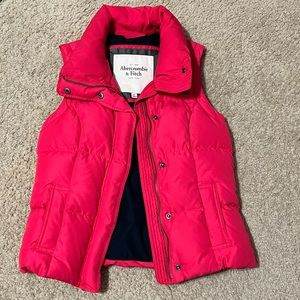 Abercrombie & Fitch Pink/Red Puffer XS Vest